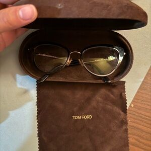 Tom Ford Women's Glasses with Black and Gold Accents